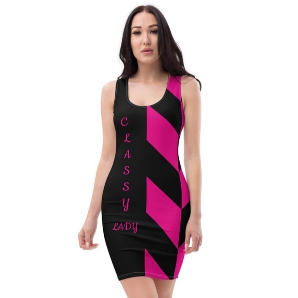 Black and pink dress